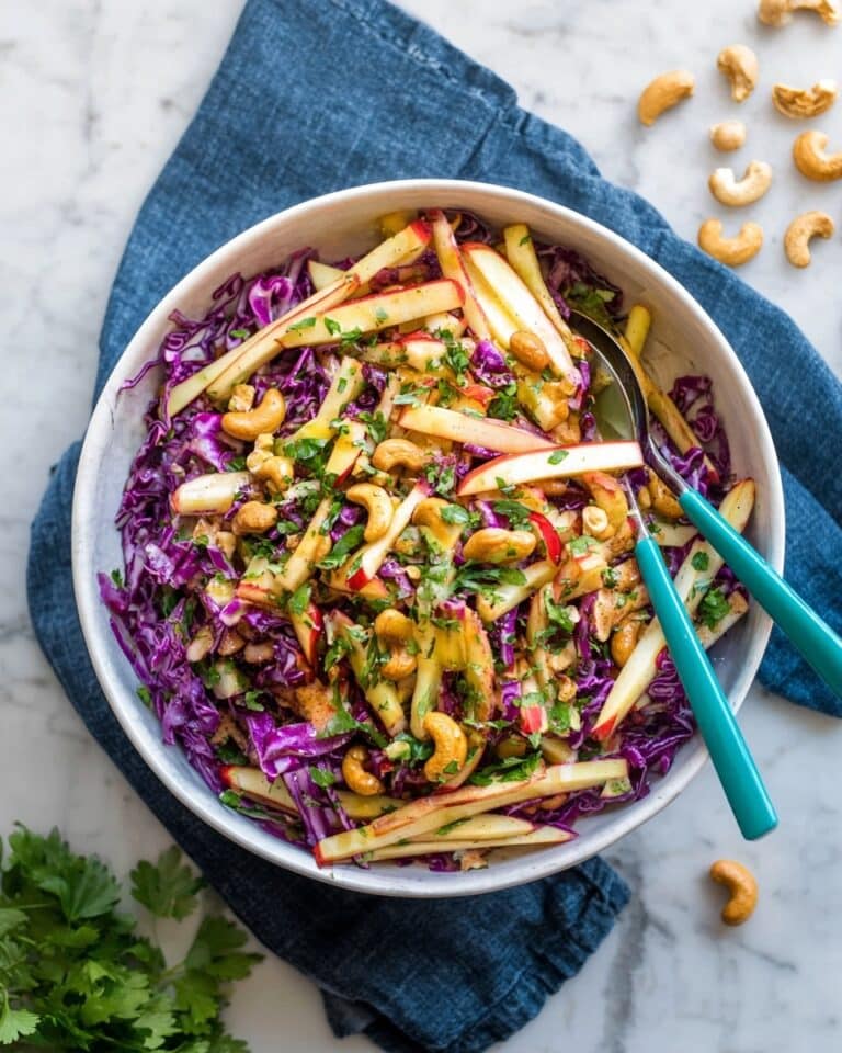 Apple and Red Cabbage Salad with Chili Cashews Recipe