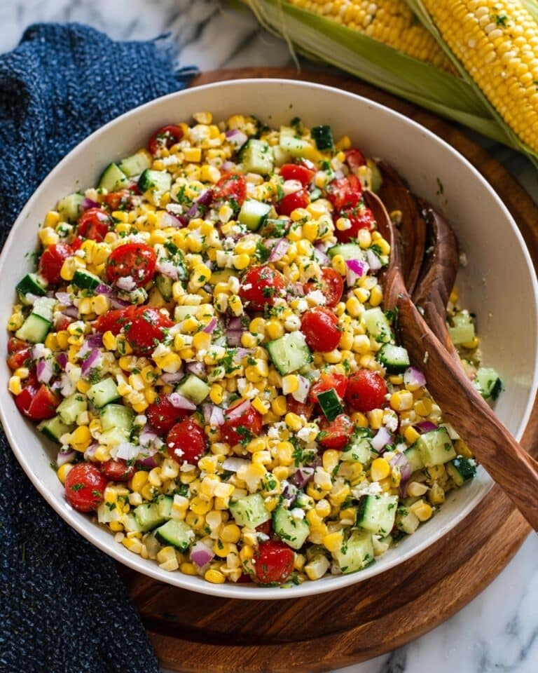 Fresh Corn Salad with Tomatoes, Feta, and Basil Recipe