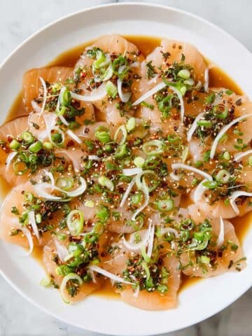15 Minute Salmon Crudo with Citrus Soy Dressing Recipe
