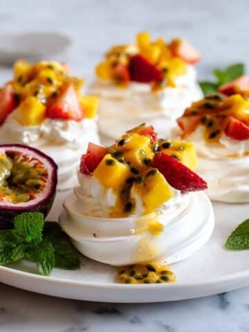 Mini Pavlovas with Fresh Fruit and Whipped Cream Recipe