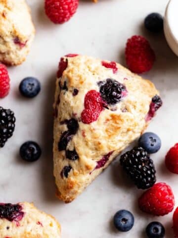 Mixed Berry Scones with Vanilla Glaze Recipe