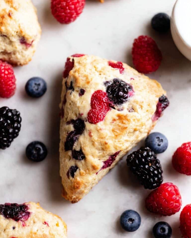 Mixed Berry Scones with Vanilla Glaze Recipe