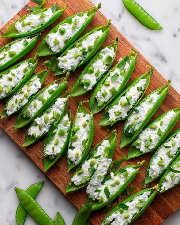 Crab and Cream Cheese Stuffed Snow Peas Recipe