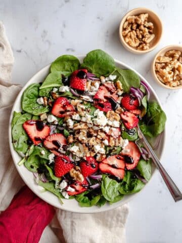 White Bean Strawberry Feta Spinach Salad Recipe