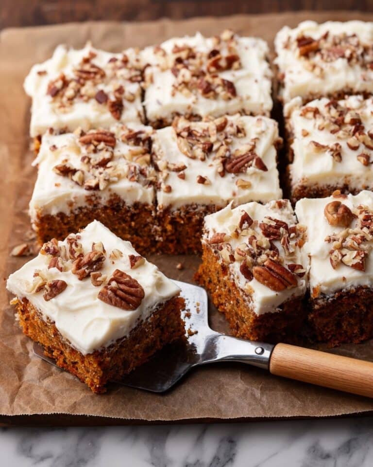 Carrot Cake Bars with Cream Cheese Frosting and Walnut Topping Recipe
