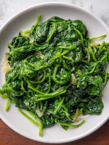 Air Fryer Sautéed Spinach with Onion Recipe