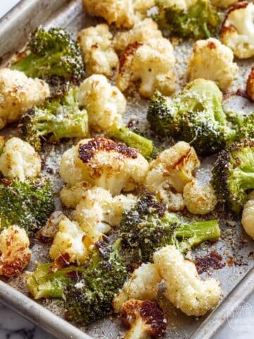 Roasted Broccoli and Cauliflower with Parmesan Recipe