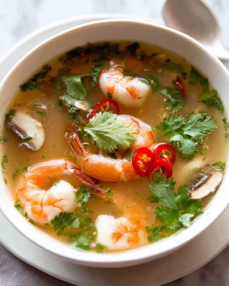 Creamy Tom Yum Soup with Prawns and Mushrooms Recipe