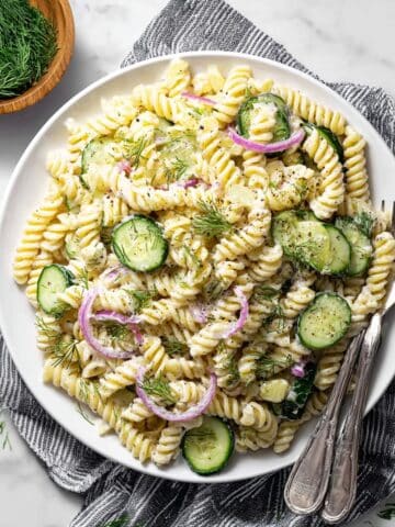 Cucumber Pasta Salad with Coconut Milk and Fresh Dill Recipe