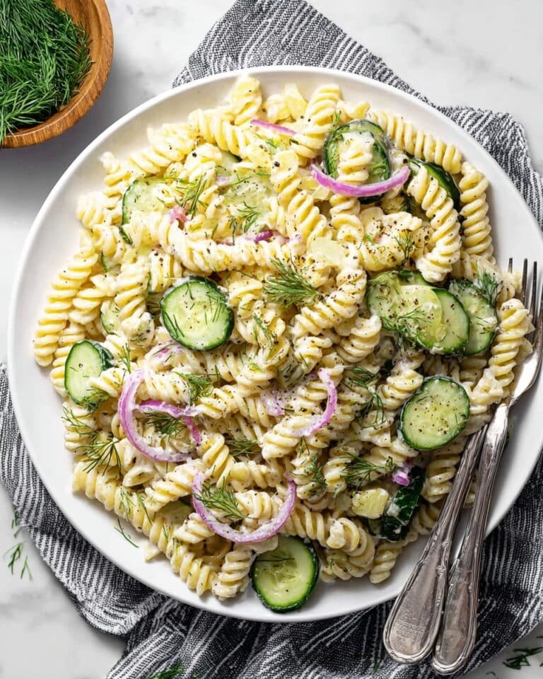 Cucumber Pasta Salad with Coconut Milk and Fresh Dill Recipe
