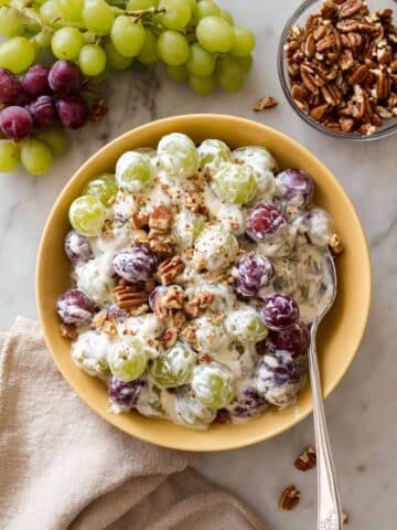 Grape Salad with Cream Cheese, Greek Yogurt, and Pecans Recipe
