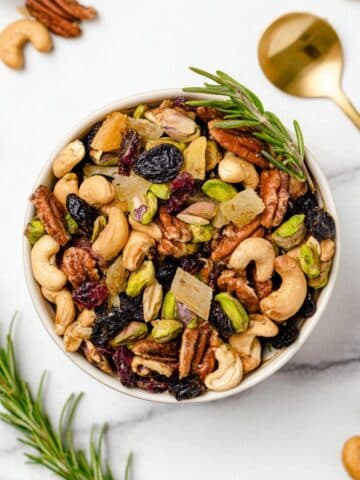 Candied Nut Mix with Spices, Dried Fruits, and Rosemary Recipe