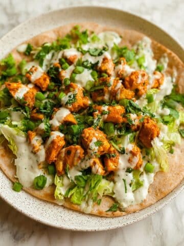 Buffalo Tofu Wraps with Vegan Ranch and Spicy Tahini Sauce Recipe