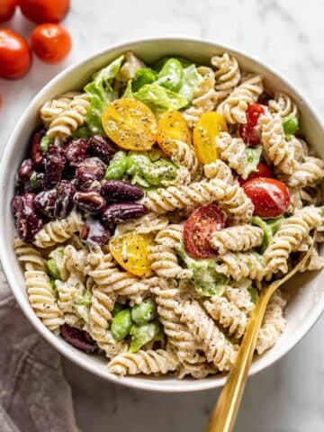 High Protein Chickpea Pasta Salad Recipe