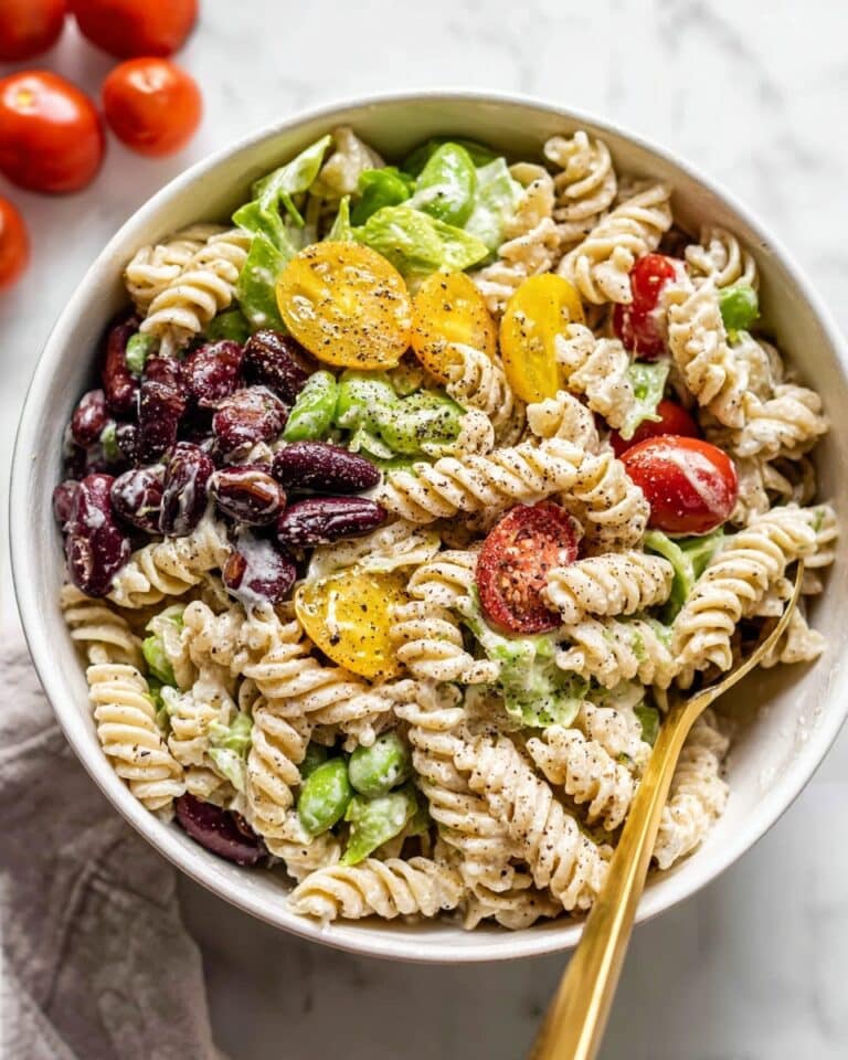 High Protein Chickpea Pasta Salad Recipe