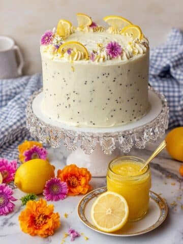 Lemon Poppy Seed Cake with Lemon Curd and Cream Cheese Frosting Recipe