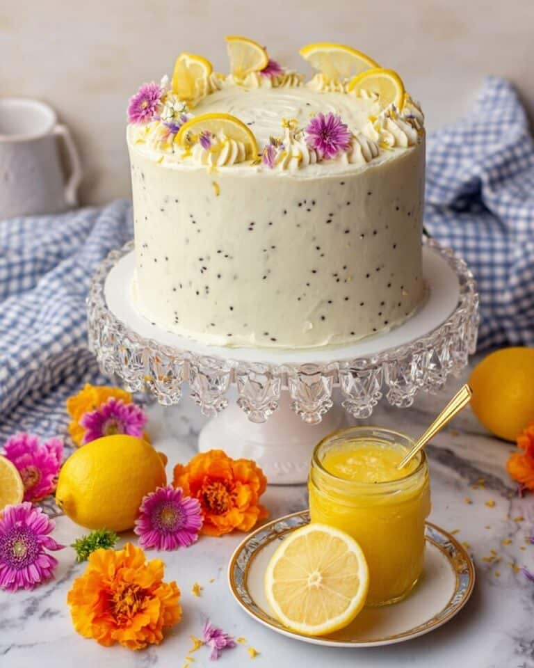 Lemon Poppy Seed Cake with Lemon Curd and Cream Cheese Frosting Recipe