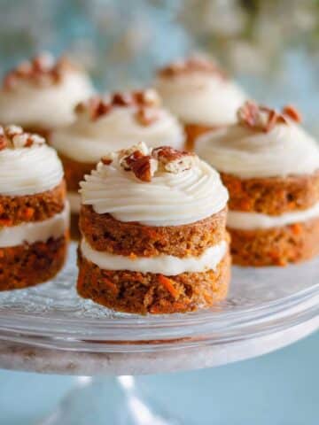 Mini Carrot Cakes with Candied Pecans and Pineapple Curd Recipe