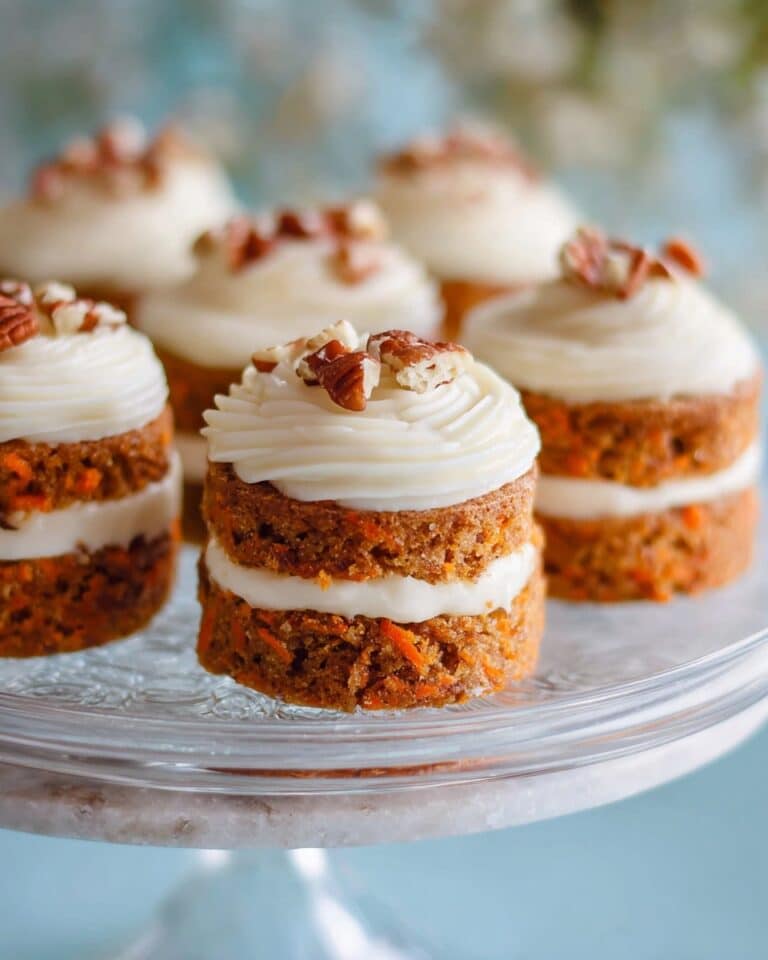 Mini Carrot Cakes with Candied Pecans and Pineapple Curd Recipe