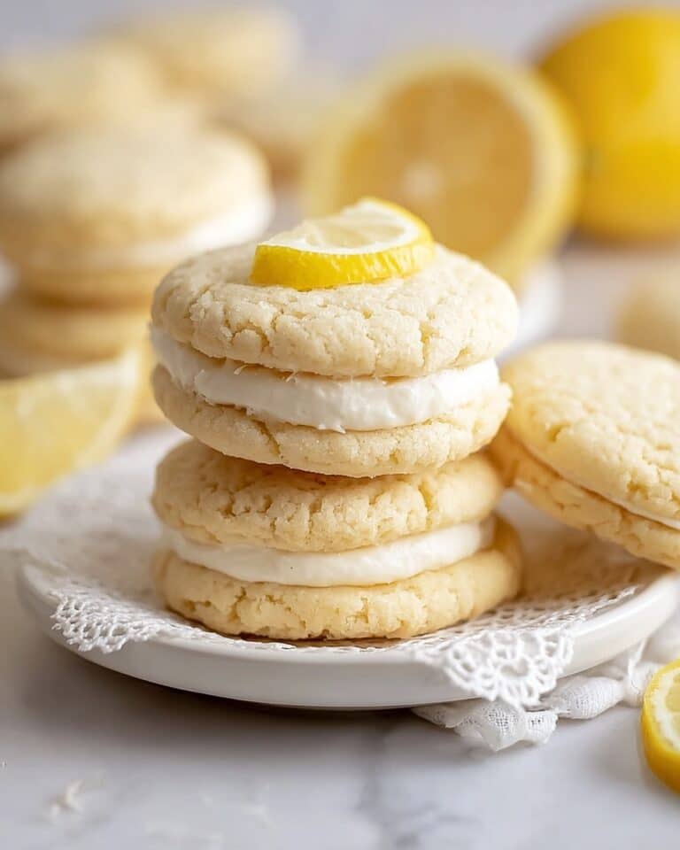 Lemon Sugar Cookie Sandwiches with Lemon Buttercream Frosting Recipe