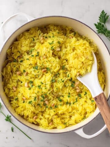 Mediterranean Rice with Pine Nuts and Parsley Recipe