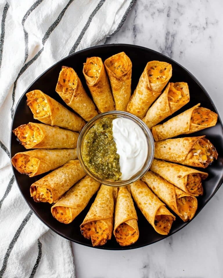 Cheesy Green Chile Antojoitas with Basil Pesto Sour Cream Recipe