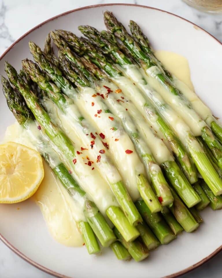 Grilled Asparagus in Foil with Garlic Lemon and Melted Cheese Recipe