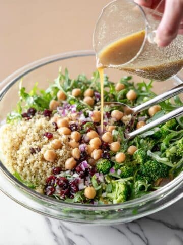 Quinoa Arugula Salad with Chickpeas Cranberries and Feta Recipe