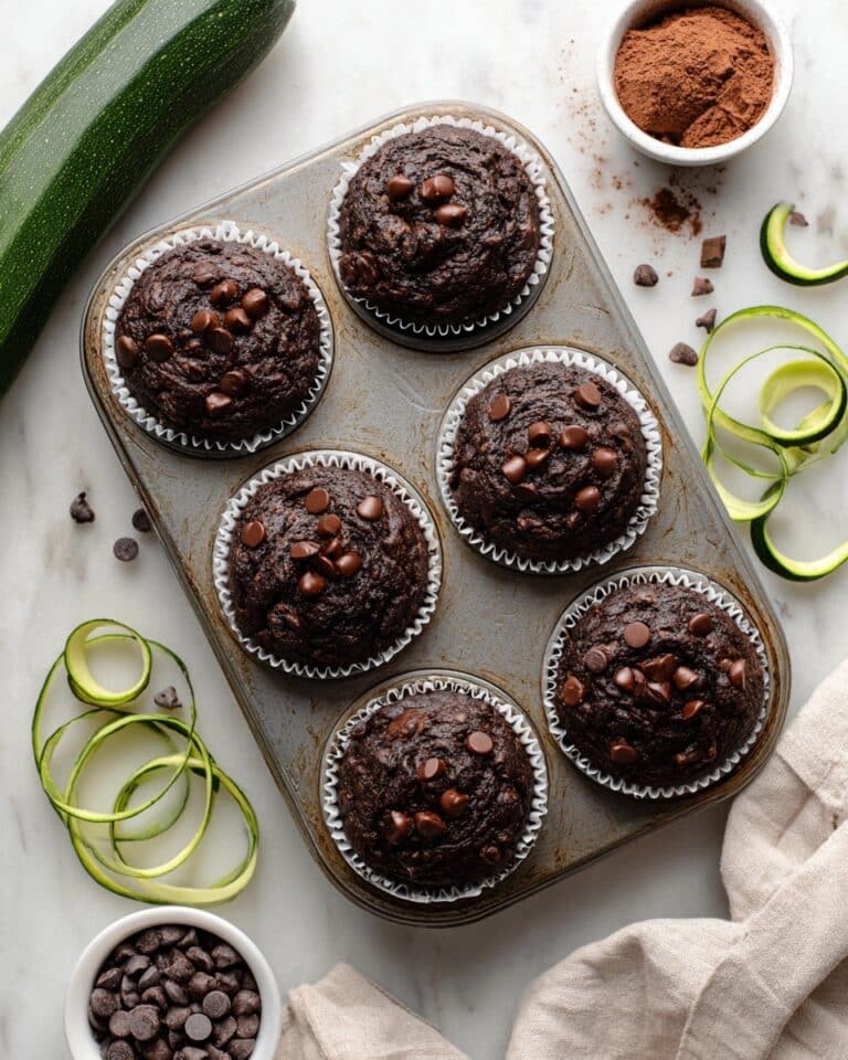 Healthy & Moist Chocolate Zucchini Muffins Recipe