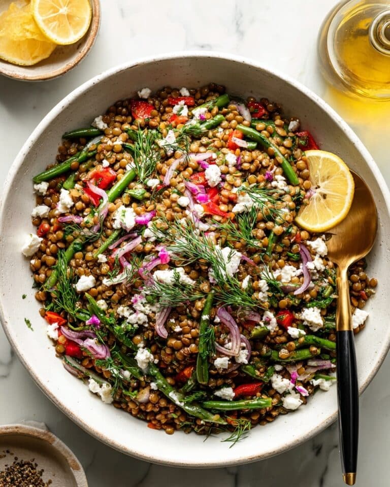 Lentil Salad with Fresh Veggies and Lemon-Dijon Dressing Recipe
