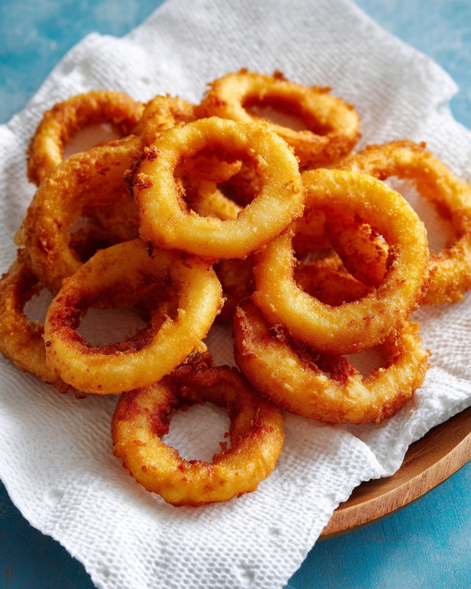 A single layer of golden brown fried pieces shaped mostly like rings and small strips, laid out on two white textured paper towels that absorb some oil, all placed on a wooden tray with a blue surface underneath, the fried pieces have a crispy look with rough, crunchy texture and darker spots where they are crispier, the paper towels cover the tray fully and have slight oil stains on them photo taken with an iphone --ar 4:5 --v 7