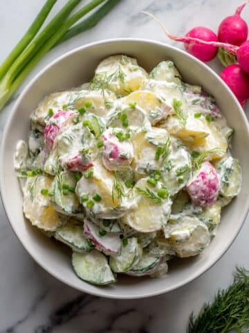 Cucumber Radish Salad with Egg, Dill, and Creamy Dressing Recipe