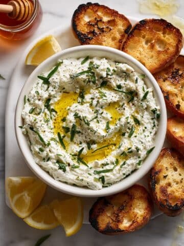 Whipped Ricotta with Fresh Herbs, Lemon, and Honey Recipe