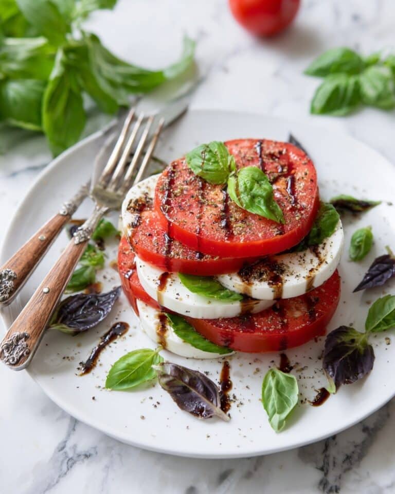 Classic Caprese Salad with Fresh Tomatoes, Mozzarella, and Basil Recipe