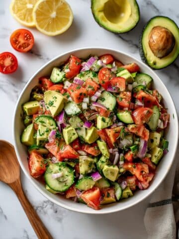 Cucumber Tomato Avocado Salad Recipe