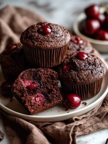 Chocolate Cherry Protein Muffins Recipe