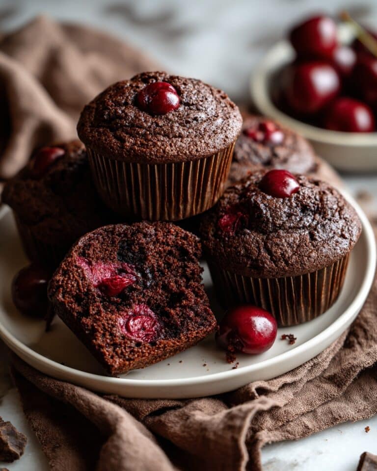 Chocolate Cherry Protein Muffins Recipe