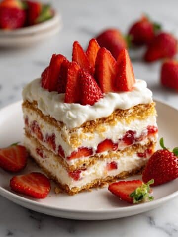 Easy No-Bake Strawberry Cheesecake Icebox Cake Recipe