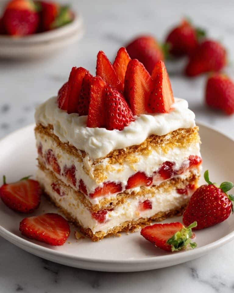Easy No-Bake Strawberry Cheesecake Icebox Cake Recipe