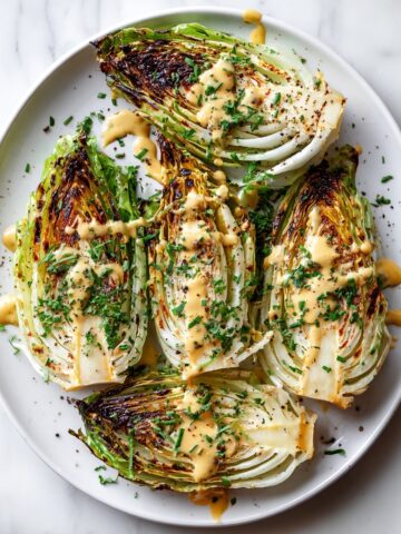 Easy Roasted Cabbage with Onion Dijon Sauce Recipe