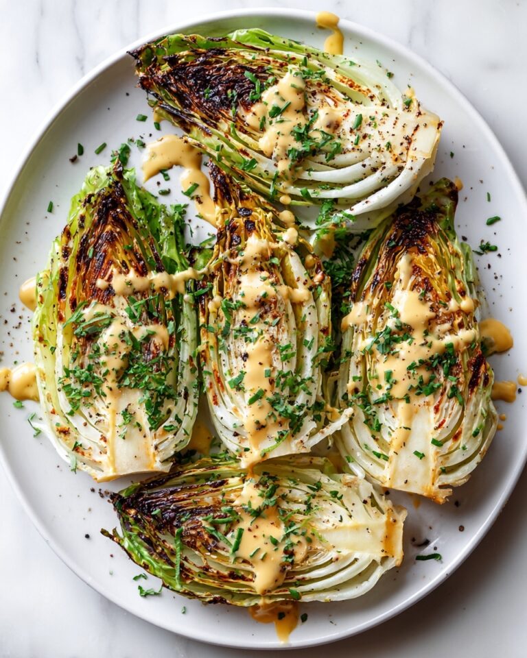 Easy Roasted Cabbage with Onion Dijon Sauce Recipe