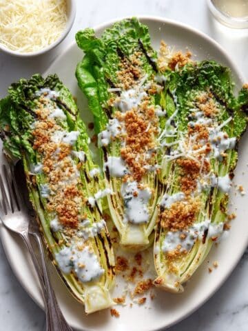 Grilled Caesar Salad with Toasted Breadcrumbs and Cajun Chicken Recipe