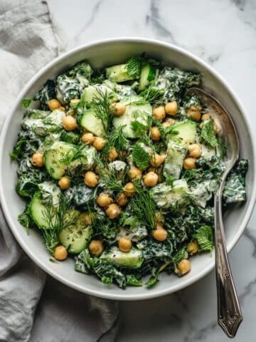 Kale Chickpea Salad with Lemon Tahini Dressing Recipe