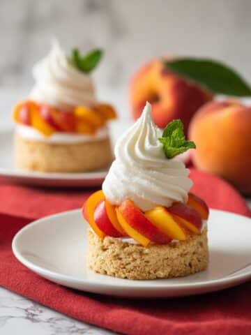 Peach Shortcake with Bourbon Whipped Cream Recipe