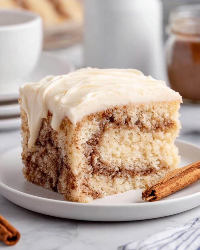 Cinnamon Roll Poke Cake Recipe