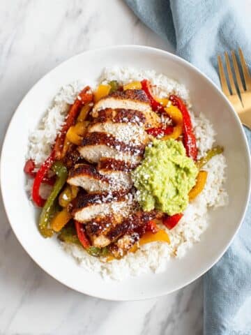 Chicken Over Rice Fajita Bowls Recipe