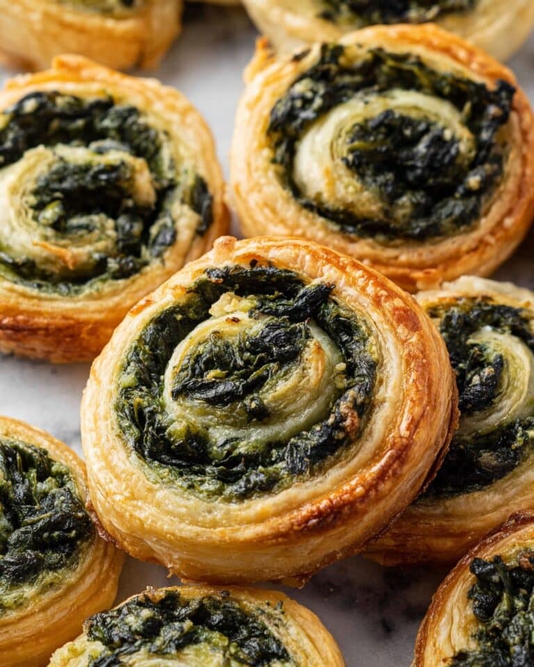 Spinach Cream Cheese Puff Pastry Pinwheels Recipe