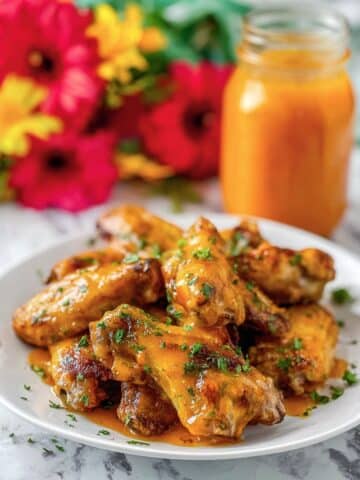 Baked Chicken Wings with Hot Honey and Hot Sauce Recipe