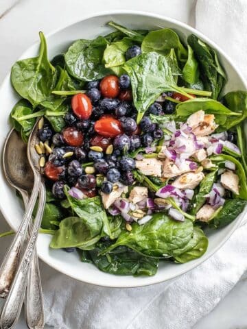 Spinach Blueberry Salad with Chicken and Poppyseed Dressing Recipe
