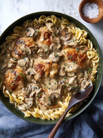 Creamy Chicken Stroganoff with Mushrooms and Egg Noodles Recipe